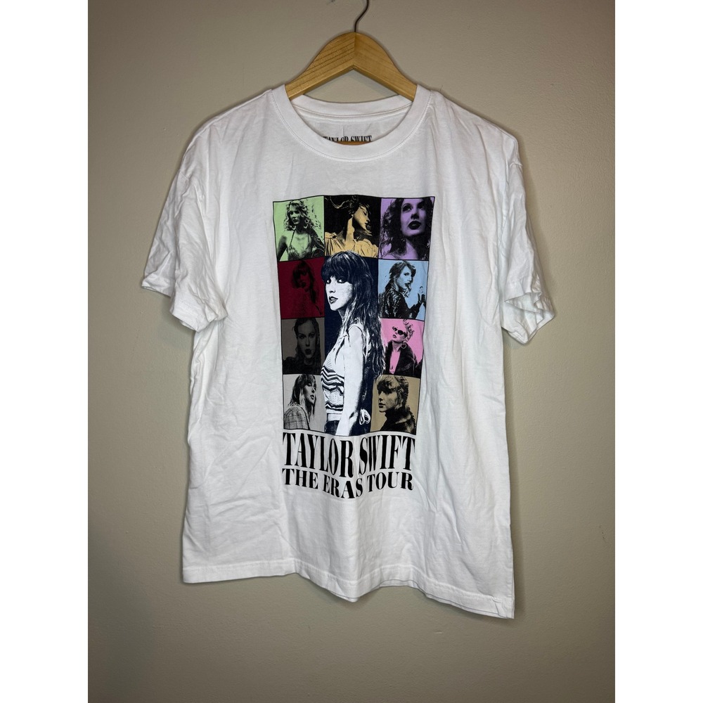 Taylor Swift The Eras‎ Tour 2023 Concert T-Shirt White Graphic Tee Large L
